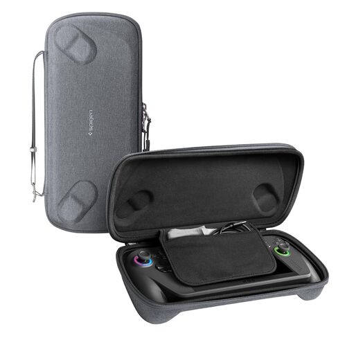 Spigen Rugged Armor Pro مصممة لحقيبة ASUS Rog Ally 2023 RC71L ذات الغلاف الصلب مع جيوب للملحقات وحقيبة تخزين الشاحن الأصلية - أسود in Kuwait