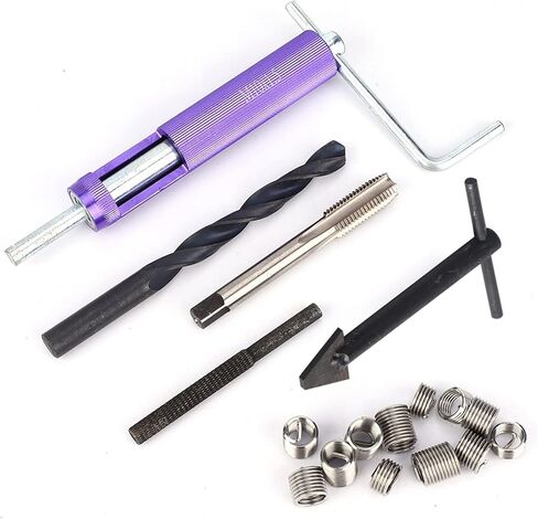 M10 x 1.25 Thread Repair Insert Kit, 12PCS Screw Sleeve Tool, Stainless Steel Threaded Inserts for Damaged Threads, High Strength Wire Screw Sleeve Kit with 1D 1.5D 2D Inserts, IDE in Kuwait