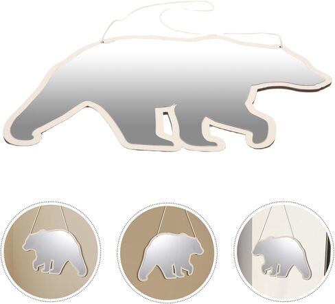 Sewroro Acrylic Bear Mirror Portable Safety Makeup Mirror for Bedroom Vanity and Nursery Decorative Hanging Ornament in Saudi Arabia