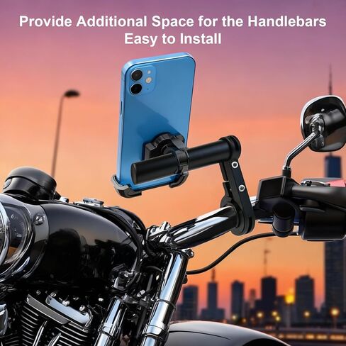 موسع مقود الدراجة 4 بوصة من سبائك الألومنيوم لتركيب الهاتف، نظام تحديد المواقع والكاميرا، يناسب قضبان 0.75 بوصة - 1.26 بوصة للدراجات، الدراجة الإلكترونية، ATV، الدراجة النارية in Kuwait