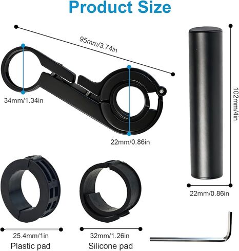 موسع مقود الدراجة 4 بوصة من سبائك الألومنيوم لتركيب الهاتف، نظام تحديد المواقع والكاميرا، يناسب قضبان 0.75 بوصة - 1.26 بوصة للدراجات، الدراجة الإلكترونية، ATV، الدراجة النارية in Kuwait