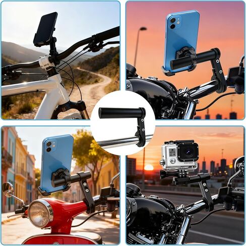 موسع مقود الدراجة 4 بوصة من سبائك الألومنيوم لتركيب الهاتف، نظام تحديد المواقع والكاميرا، يناسب قضبان 0.75 بوصة - 1.26 بوصة للدراجات، الدراجة الإلكترونية، ATV، الدراجة النارية in Kuwait