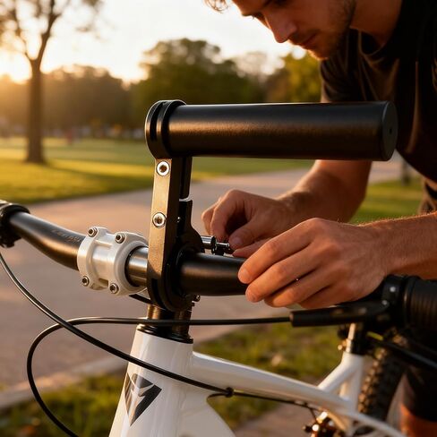 موسع مقود الدراجة 4 بوصة من سبائك الألومنيوم لتركيب الهاتف، نظام تحديد المواقع والكاميرا، يناسب قضبان 0.75 بوصة - 1.26 بوصة للدراجات، الدراجة الإلكترونية، ATV، الدراجة النارية in Kuwait