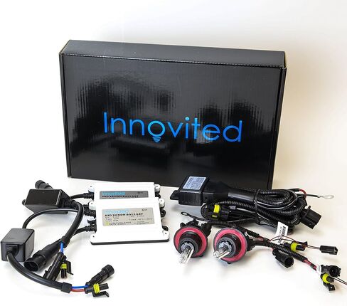 Innovited H13-3 9008 4300K ​​Hi/Lo Bi xenon HID حزمة مصابيح زينون مع صابورة رفيعة INOAC بقدرة 55 وات (OEM أصفر) in Saudi Arabia