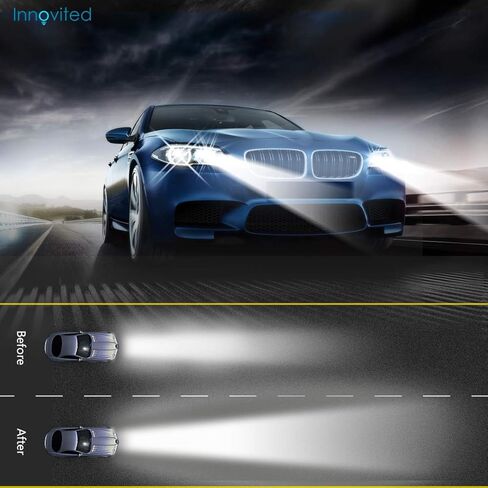 Innovited H13-3 9008 4300K ​​Hi/Lo Bi xenon HID حزمة مصابيح زينون مع صابورة رفيعة INOAC بقدرة 55 وات (OEM أصفر) in Saudi Arabia