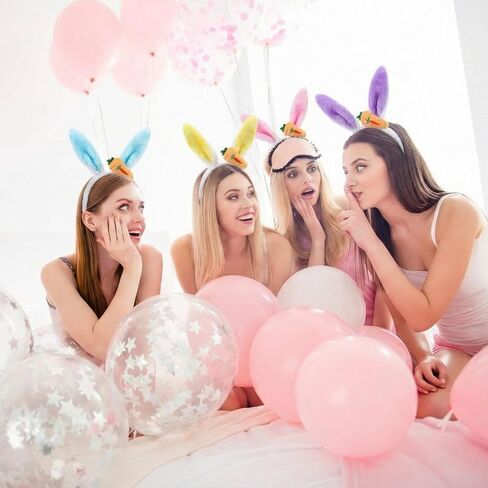 XunYee 72 Pcs Easter Bunny Ears Bulk Bunny Rabbit Ear Headband with Carrots Cute for Women Assorted Color Rabbit Headband in Saudi Arabia