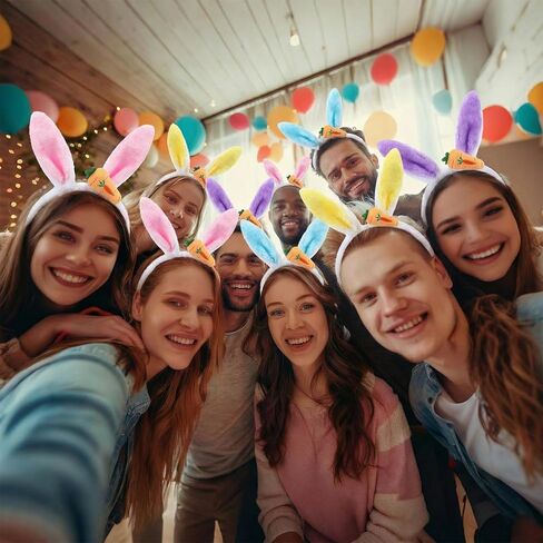 XunYee 72 Pcs Easter Bunny Ears Bulk Bunny Rabbit Ear Headband with Carrots Cute for Women Assorted Color Rabbit Headband in Saudi Arabia