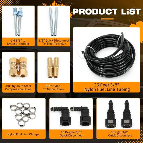 3/8" Fuel Line Repair Kit Automotive Replacement Nylon Fuel Line Repair Kit (23 Pack) in Kuwait