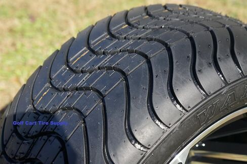 12" LIZARD Black Aluminum Golf Cart Wheels and 215/40-12 Low Profile DOT Golf Cart Tires Combo - Set of 4 in Kuwait