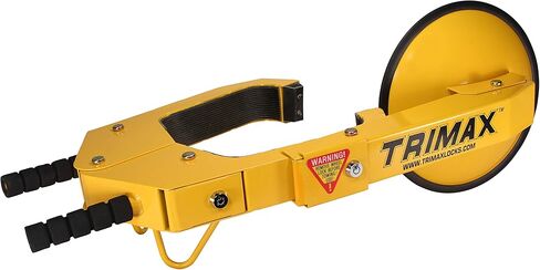 قفل عجلة TRIMAX TWL400 أكبر حجمًا وقابل للتعديل مع قفل وسادة مجاني لغطاء القرص، أصفر in Kuwait