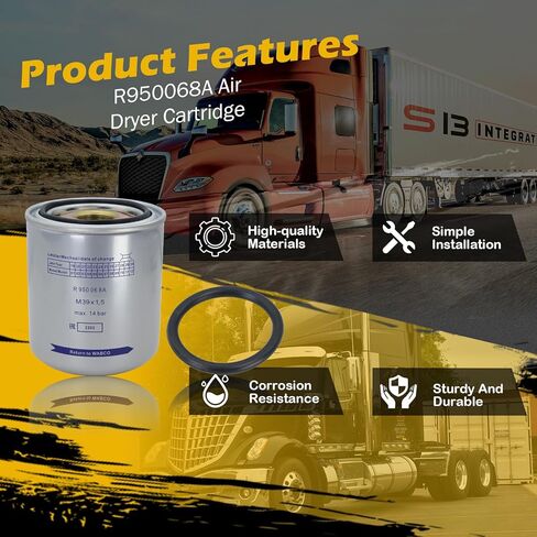 خرطوشة مجفف الهواء Kefly R950068A تحل محل Wabco 4329012252، 4329012482، Meritor R950068، Freightner TDAR950068، Bendix 5008414PG in Kuwait
