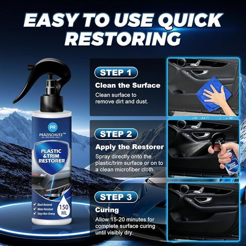 مرمم بلاستيك للسيارات، يزيل الاصفرار والأوساخ، يعيد اللمعان واللمعان، تغذية عميقة وحماية طويلة الأمد، سهل الاستخدام، العناية بالبلاستيك للسيارات بأسعار معقولة - 150 مل in Kuwait