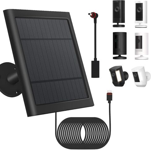 Solar Panel Outdoor for Ring Cameras (White 3P) Spotlight Cam Plus/Pro(Battery) Stick Up Cam/Pro Wireless Outdoor with 10FT/3M Long Cable Dustproof Waterproof in Kuwait