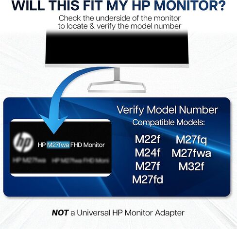 VIVO Quick Attach VESA Adapter Designed for HP M-Series Monitors, M22f, M24f, M27f, M27fd, M27fq, M27fwa, M32f, VESA 75x75mm and 100x100mm Conversion Kit, MOUNT-HP02M in Kuwait