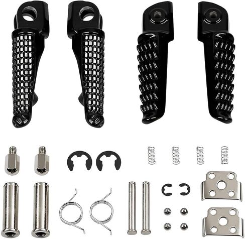 Motorcycle Front Foot Pegs/Footrests/Pedals for kawasaki ZX6R ZX10R 650R EX650 Z750 Z750S Z1000 ER-6N ER-6F ER6 (Bright black) in Saudi Arabia