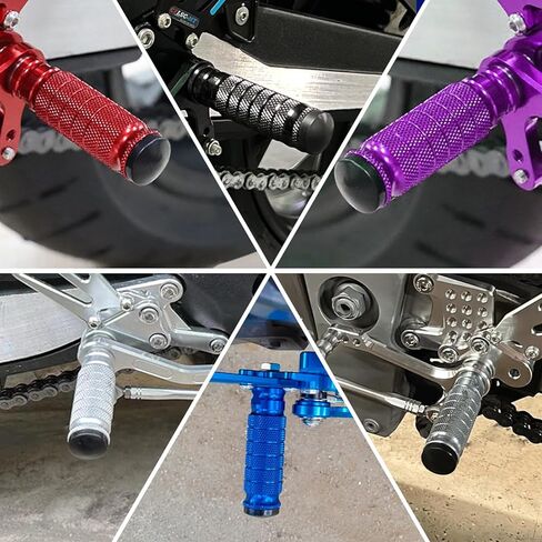 XINGWU Universal M8 Foot Pegs Bike Pegs CNC Anti-Skid Footpegs for Super 73 Yamaha Honda Suzuki Aprilia Electric Car Motorbike Scooter Mini Bike Ebike Dirt Bike Motorcycle Go Kart (Black) in Saudi Arabia