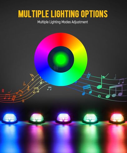 Partsam 5X RGB Multicolor LED Smoke Cab Roof Running Marker Lights with Remote Control - Waterproof Roof Clearance Assembly for 2003-2018 Dodge Ram 1500 2500 3500 4500 5500 Pickup Trucks in Saudi Arabia