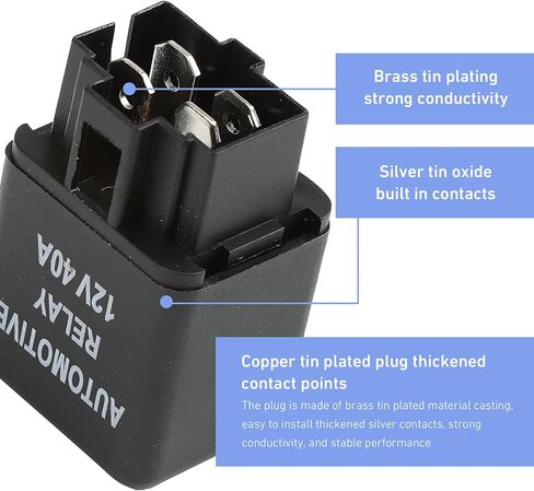 مرحلات WZP 40A، مرحل ضوء الضباب 4 دبابيس، مجموعة استبدال مرحل SPST 12 فولت لضوء قيادة الضباب YL-388-S FLS821، عالمي للسيارات والدراجات النارية (أسود) in Kuwait