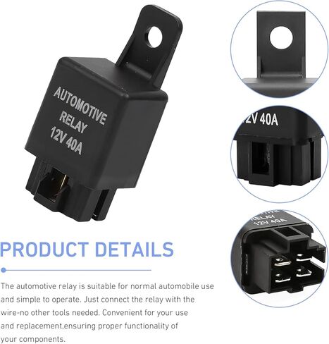مرحلات WZP 40A، مرحل ضوء الضباب 4 دبابيس، مجموعة استبدال مرحل SPST 12 فولت لضوء قيادة الضباب YL-388-S FLS821، عالمي للسيارات والدراجات النارية (أسود) in Kuwait