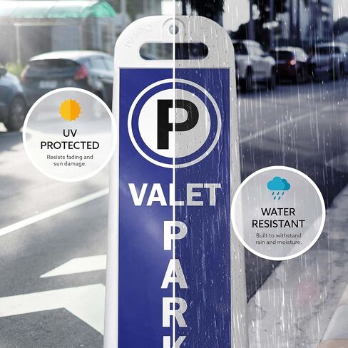 Valet Parking With Graphic Vertical Panel Kit, Heavy-Duty 20 lb Black Rubber Base and Impact-Resistant Frame in Saudi Arabia