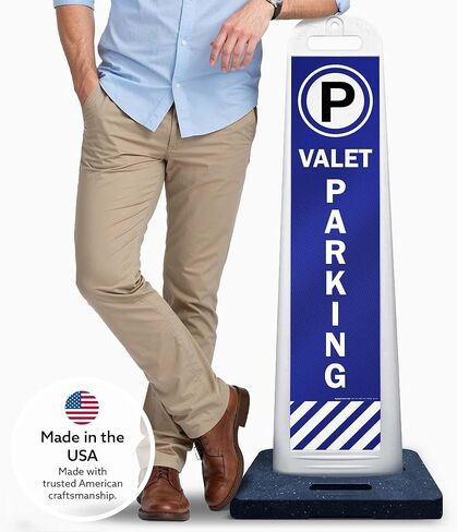 Valet Parking With Graphic Vertical Panel Kit, Heavy-Duty 20 lb Black Rubber Base and Impact-Resistant Frame in Saudi Arabia