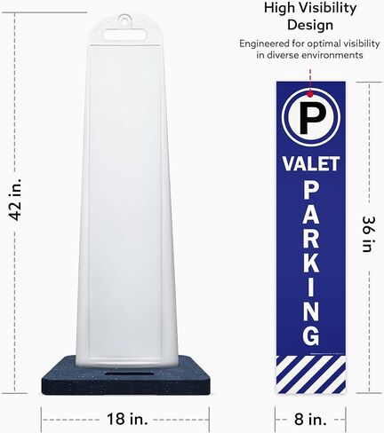 Valet Parking With Graphic Vertical Panel Kit, Heavy-Duty 20 lb Black Rubber Base and Impact-Resistant Frame in Saudi Arabia