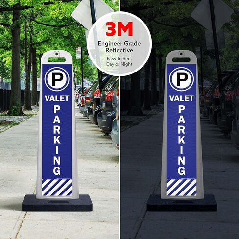 Valet Parking With Graphic Vertical Panel Kit, Heavy-Duty 20 lb Black Rubber Base and Impact-Resistant Frame in Saudi Arabia