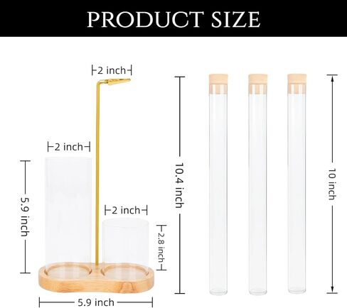 حامل بخور 2 في 1 للعصي، مجموعة حامل بخور خشبي مضاد للرماد مع جهاز التقاط رماد زجاجي و3 أنابيب تخزين للتأمل واليوجا والمنتجعات الصحية للنساء والفتيات وديكور المنزل والمكتب in Kuwait