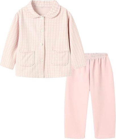 Mud Kingdom Kids Pajamas Set with Long Sleeve Kids Plaid Pjs Sleepwear Spring Fall Years in Saudi Arabia