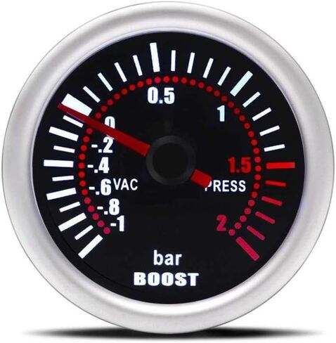 مقياس ضغط الهواء الرقمي العالمي 52 مم للسيارة Turbo Boost - من 1 إلى 2 بار متوافق مع عدسات الدخان للمركبات 12 فولت، مقياس LED in Kuwait
