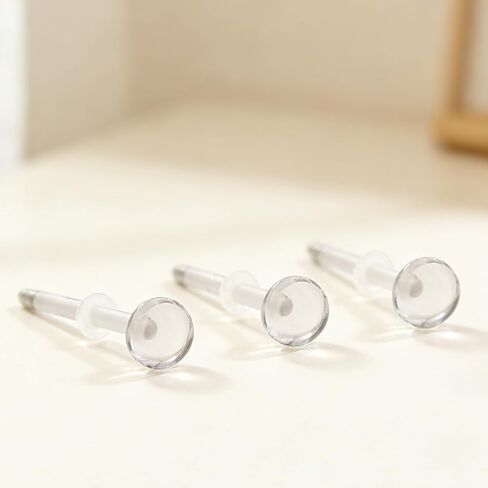 3Pair Glass Piercing Retainers,Retainer Glass Clear, Eyebrow Rook Flat Tongue Nose Belly Button Piercing Jewelry,Hypoallergenic, Flexible Retainers Spacers in Kuwait