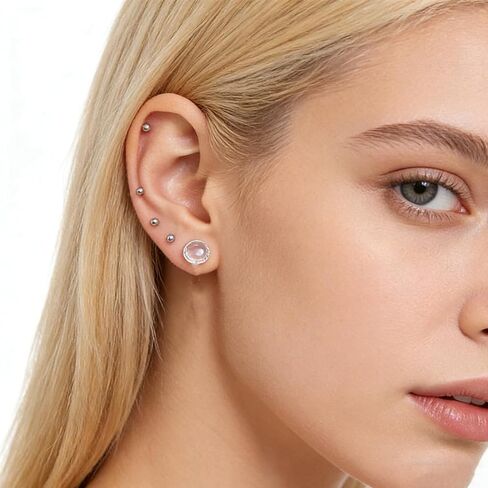 3Pair Glass Piercing Retainers,Retainer Glass Clear, Eyebrow Rook Flat Tongue Nose Belly Button Piercing Jewelry,Hypoallergenic, Flexible Retainers Spacers in Kuwait