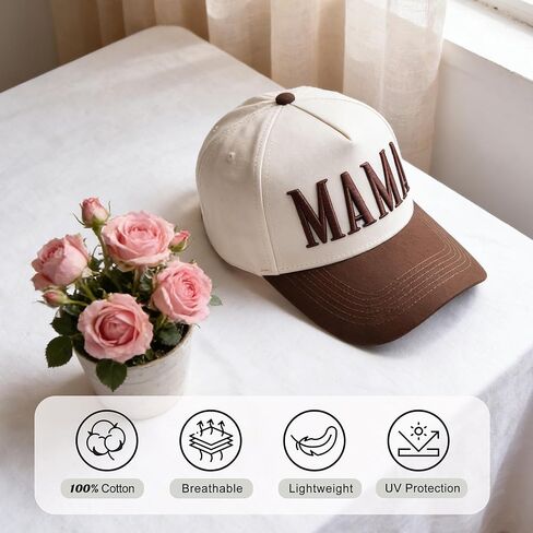 قبعة Mama Trucker النسائية - قبعة بيسبول مطرزة عتيقة قابلة للتعديل، قبعة ذيل حصان بلونين هدايا لملابس عيد الأم in Kuwait