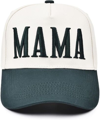 قبعة Mama Trucker النسائية - قبعة بيسبول مطرزة عتيقة قابلة للتعديل، قبعة ذيل حصان بلونين هدايا لملابس عيد الأم in Kuwait