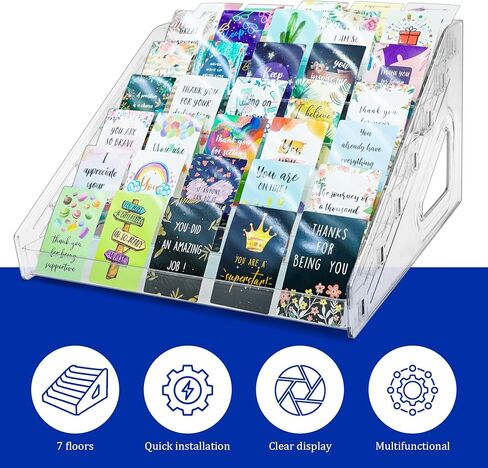 7 Tier Acrylic Card Display Stand,12" Sports Card Shelf-Versatile Display for Trading Cards, PSA Cards, Baseball Cards, Football Cards, Graded Cards and Business Cards and Stickers in Saudi Arabia