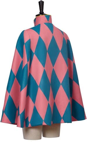 MelangCos Men's Anime Cosplay Costume Cape Pink Checked Pattern Cloak in Saudi Arabia