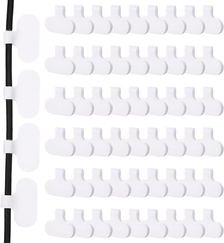 60 Pieces Self-Adhesive Cable Labels, Paste Wire Labels, Nylon Writable Cord Tags Office White Cable Tags Waterproof Wire Tags for Electronics Computers Cable Management and Identification in Kuwait