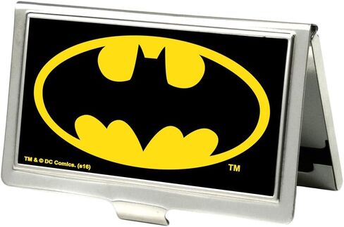 DC Comics Batman Stylish Business Card Holder Wallet, Multi Card Metal Case with RFID Blocking, Small 3.7" x 2.5" in Saudi Arabia
