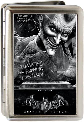 Buckle-Down Metal Wallet-Batman Arkham Asylum Joker Pose Brushed Silve in Saudi Arabia
