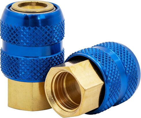 قطعتان من ظرف هواء القفل، 1/4 بوصة FNPT قفل معدني بالكامل على صمام إطار توصيل سريع، فوهة نفخ الإطارات لضواغط الهواء، ظرف تدفق مغلق أقصى ضغط - 150 رطل لكل بوصة مربعة in Kuwait