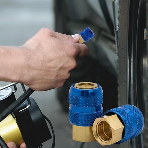 قطعتان من ظرف هواء القفل، 1/4 بوصة FNPT قفل معدني بالكامل على صمام إطار توصيل سريع، فوهة نفخ الإطارات لضواغط الهواء، ظرف تدفق مغلق أقصى ضغط - 150 رطل لكل بوصة مربعة in Kuwait