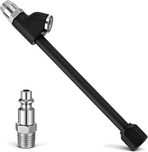 Air Chuck 1/4" FNPT Extended Reach Dual Head Air Chuck w/Quick Plug 2-Way Connect Tire Chucks Heavy Duty Extended Reach Tires Chucks for Tire Inflator Gauge/Air Compressor Bikes Motorcycle Car in Saudi Arabia