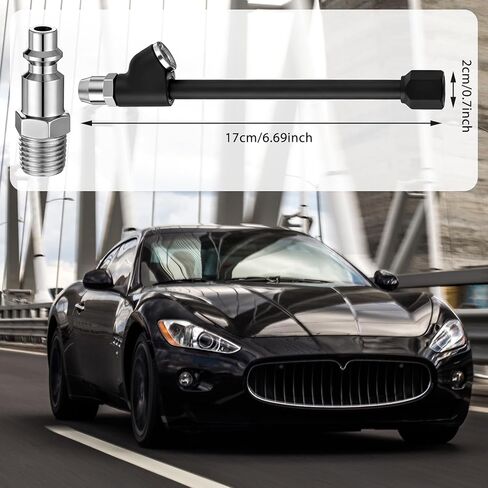 Air Chuck 1/4" FNPT Extended Reach Dual Head Air Chuck w/Quick Plug 2-Way Connect Tire Chucks Heavy Duty Extended Reach Tires Chucks for Tire Inflator Gauge/Air Compressor Bikes Motorcycle Car in Saudi Arabia