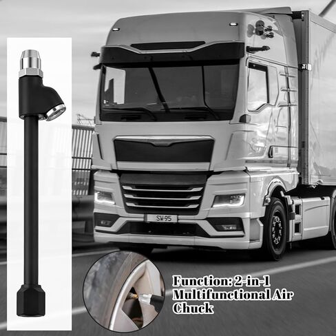 Air Chuck 1/4" FNPT Extended Reach Dual Head Air Chuck w/Quick Plug 2-Way Connect Tire Chucks Heavy Duty Extended Reach Tires Chucks for Tire Inflator Gauge/Air Compressor Bikes Motorcycle Car in Saudi Arabia