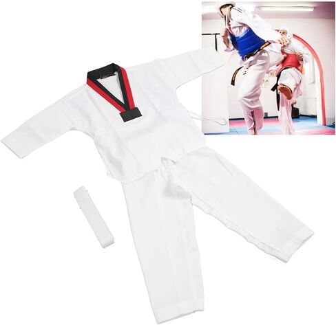 aqxreight Kids Taekwondo Uniform with Belt Polyester and Cotton Breathable Soft Kids Karate Uniform for Martial Arts Training for Boys Girls M Comfort and and Taekwondo (XXS) in Saudi Arabia