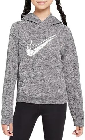 هودي Nike Multi Stain Repel Big Kids' Therma-FIT (HF4414-010، أسود/رمادي دخاني فاتح/هيذر/أبيض) مقاس كبير in Kuwait