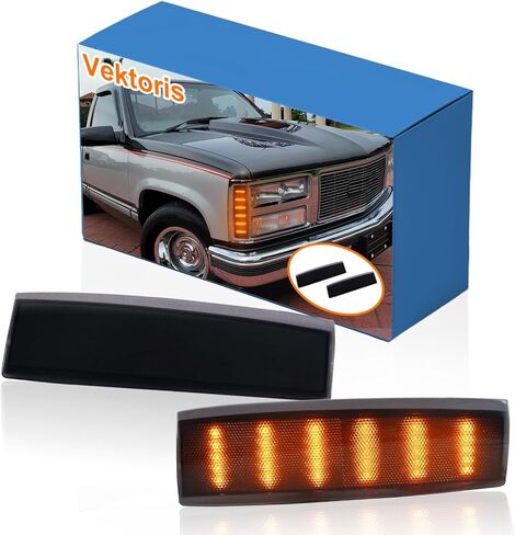 المصد الأمامي LED للمصباح الأمامي ضوء الزاوية مصباح التحديد الجانبي لـ 1988-1993 GMC Sierra C1500 C2500 C3500 K1500 K2500 K3500 92-93 Suburban/Yukon، مؤشر LED كهرماني بدوره مصباح إشارة in Kuwait