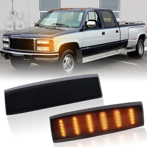 المصد الأمامي LED للمصباح الأمامي ضوء الزاوية مصباح التحديد الجانبي لـ 1988-1993 GMC Sierra C1500 C2500 C3500 K1500 K2500 K3500 92-93 Suburban/Yukon، مؤشر LED كهرماني بدوره مصباح إشارة in Kuwait