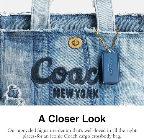 COACH Cargo Tote 26 in Upcycled Denim in Saudi Arabia