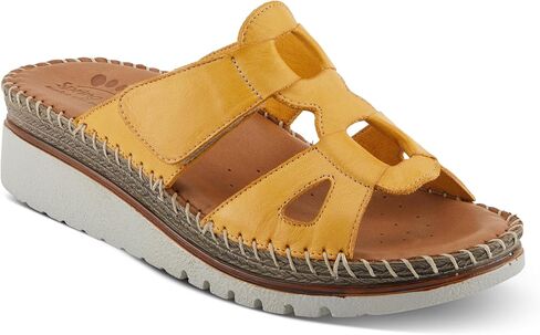 Spring Step Women's MONTERA Slide – Chic Leather Sandals for Effortless Summer Style YELLOW EU 37 / US 6.5-7 in Saudi Arabia